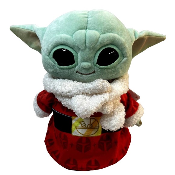 NEW Star Wars The Mandalorian Baby Yoda Grogu Santa Christmas Holiday Plush 10" - Picture 1 of 11